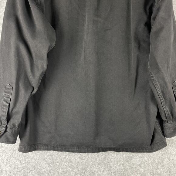 VTG Color Street Denim Jacket Shacket Men XL Black Workwear Utility Grunge Heavy - Picture 13 of 15